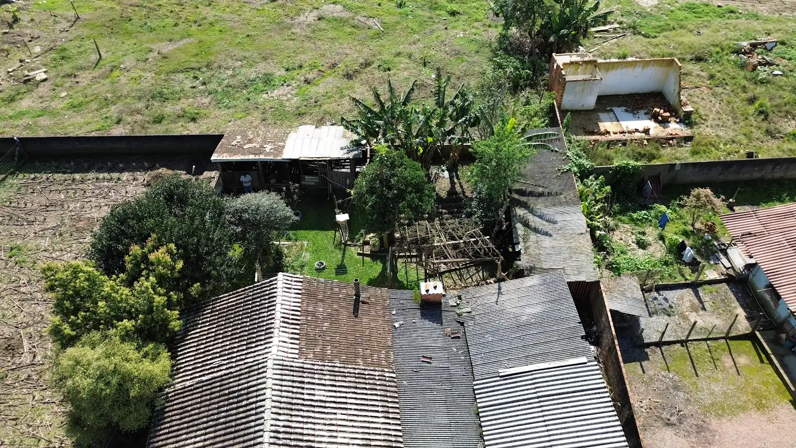 Quintal e área verde nos fundos da propriedade